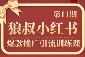 狼叔小红书爆款推广引流训练课第11期，手把手带你玩转小红书