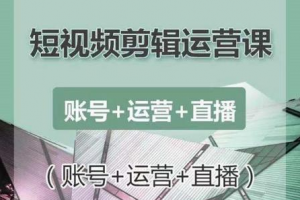 南小北短视频剪辑运营课：账号+运营+直播，零基础学习手机剪辑【视频课程】