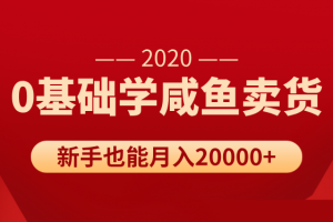 新手0基础学咸鱼卖货，也能轻松月入20000+【价值998元】