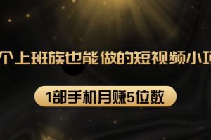 27个上班族也能做的短视频小项目，1部手机月赚5位数【赠短视频礼包】