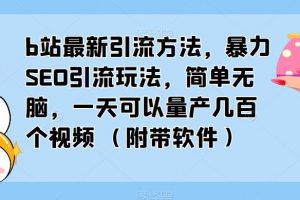 b站最新引流方法，暴力SEO引流玩法，简单无脑，一天可以量产几百个视频（附带软件）