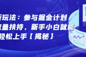 图文新玩法：参与掘金计划，享受流量扶持，新手小白就能轻松上手【揭秘】