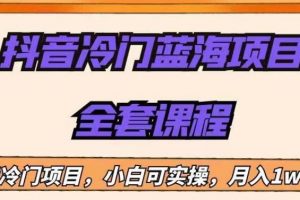 外面收费1288的抖音冷门蓝海项目，新手也可批量操作，月入1W+【揭秘】