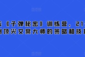 21天《子弹秘密》训练营，21天学到顶尖文案大师的策略和技巧