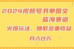 2024视频号书单图文蓝海赛道，火爆玩法，赚取多重收益，小白轻松上手，月入上万【揭秘】