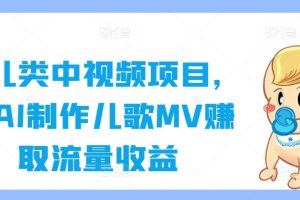 育儿类中视频项目，用AI制作儿歌MV赚取流量收益