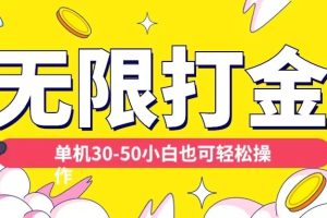 各种平台无限打金玩法，单机30-50纯自撸玩法，适合小白【揭秘】