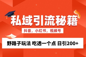 私域流量的精准化获客方法 野路子玩法 吃透一个点 日引200+ 【揭秘】