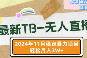 【最新TB-无人直播】11月最新，打造你的日不落直播间，轻松月入过W【揭秘】